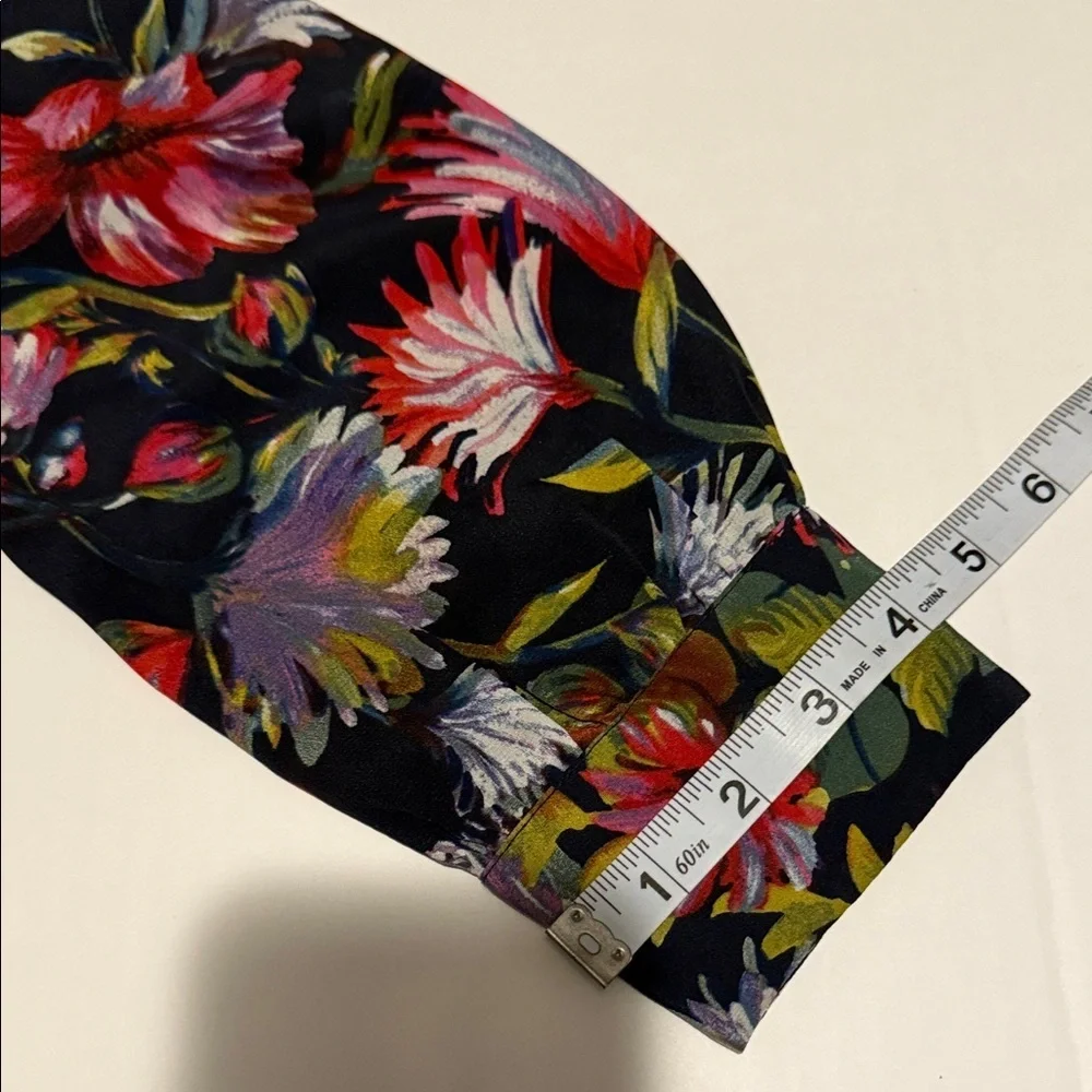 J. Crew Multicolor Floral Blouse XS 100%silk